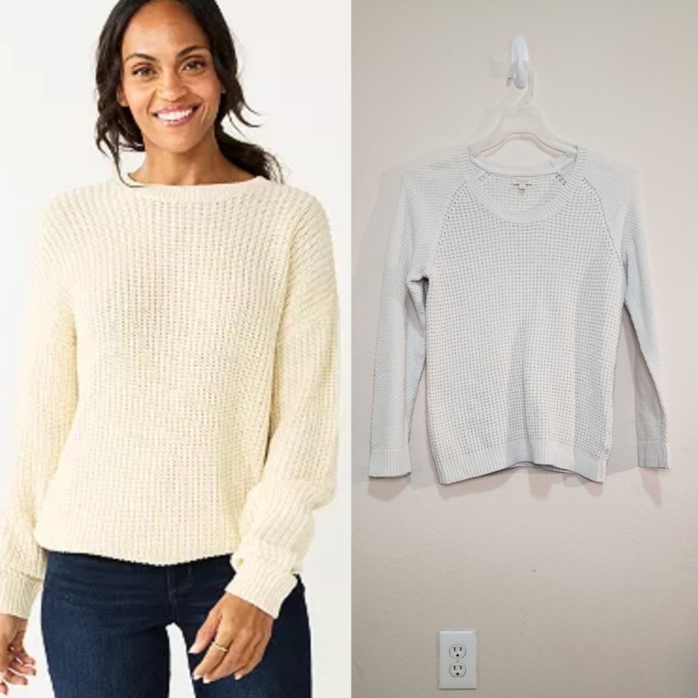 Sanoma Off White Knit Sweater Size L